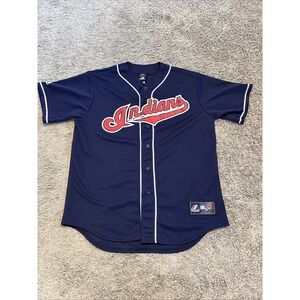 Vintage Majestic MLB Cleveland Indians Jersey Size Large L Casey‎ Blake